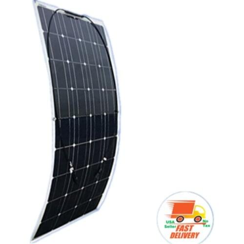 12V 100W Flexible Solar Panel Plate Solar Charger For Car Battery 12V Phone Battery Monocrystalline Cells 18V RU EU US Stock