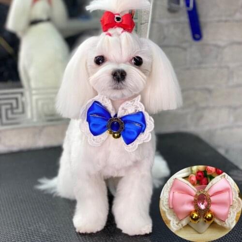 Princess Jewelry Dog Bow Tie Collar Charmy Cat Bowknot Necklace Pet Scarf Cute Dog Accessories for Puppy Neck Yorkie Chihuahua