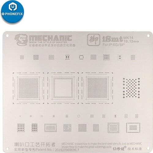 Mechanic iSmt BGA IC Reballing Stencil for 6 6P 6S 7 7P 8 8P X XS MAX 11 Pro MAX CPU / font / audio / Power IC / USB Control IC