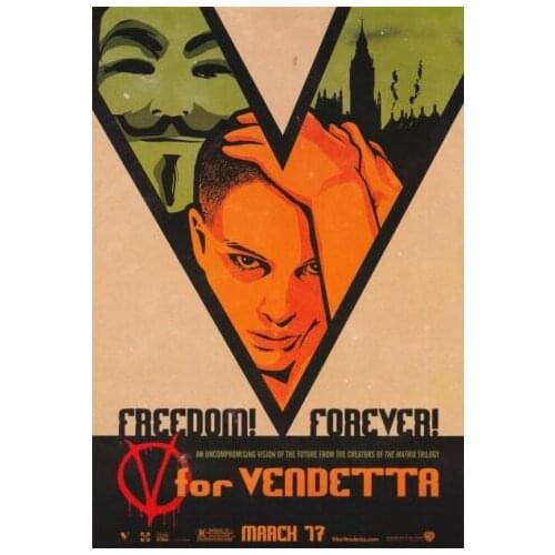 V for Vendett CLASSIC MOVIE Art Film Print Silk Poster Home Wall Decor 24x36inch