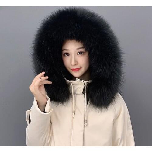 2019 Faux Raccoon Fur Collar Winter Women Scarf Winter Jackets Hood Fur Decor Shawl Multicolor Men Coat Fur Collar F037