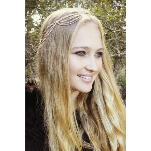 Women Bride Flower Headband Bohemian Rose hair band Crown Hairband headwear Elastic Beach Hair Accessories 2pcs FD36