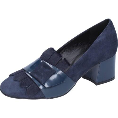 APEPAZZA loafers women blue suede