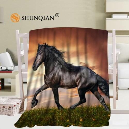 Hot Sale custom Handsome horse Blanket Manta Falafel Blanket Sofa/Bed/Plane Travel Bedding 56x80inch 50X60inch 40X50inch
