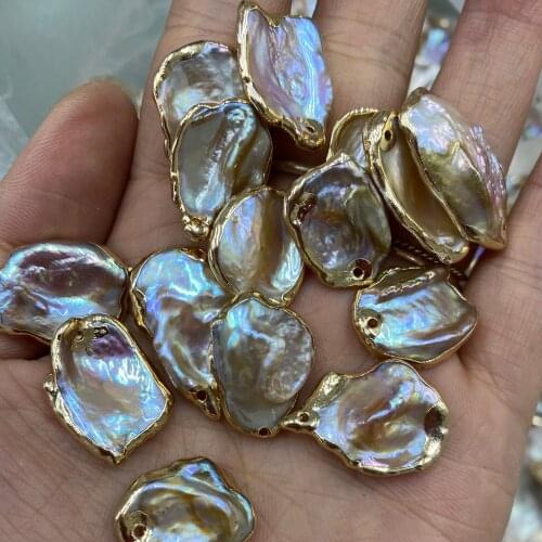 Natural Freshwater Pearl Pendant Charms Irregular Shape Necklace Pendant for Jewelry Making DIY Necklace Size 18-25mm