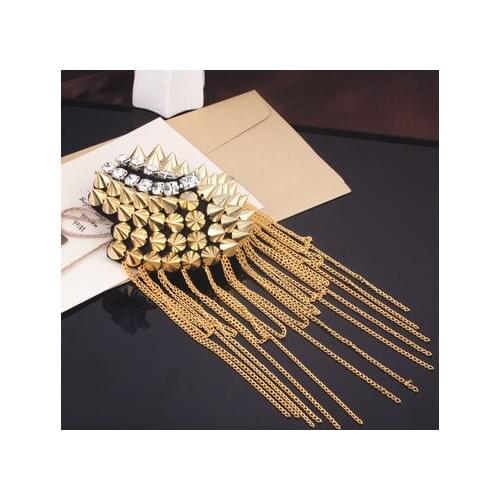 Handmade 0820AA epaulette jewelery tassel big shoulder brooch epaulet /epaulettes blazer accessories/pin