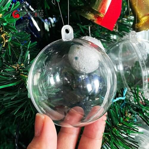 Lovely Christmas and wedding decoration 60mm Clear Plastic Christmas Ball Transparent for Xmas Party Can Hang Free Shipping