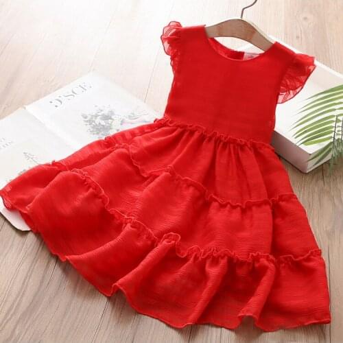 2021 Summer Girls Dresses Children Clothes Lacework Baby Girls Dress Kids Princess Dress Baby Girls Dress Girls Outwear M43