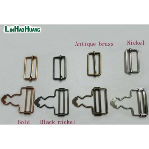 30pcs / lot Two kinds of metal alloy buckle with slide pin adjustable buckle black / bronze / nickel / gold free shipping