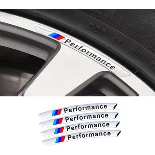 3D For BMW M E90 E91 E92 E93 M3 E60 E61 F10 F07 M5 E63 M3 M5 X1 X3 X5 X6 E46 E39 E36 M Power Performance Car Wheel Rim Sticker