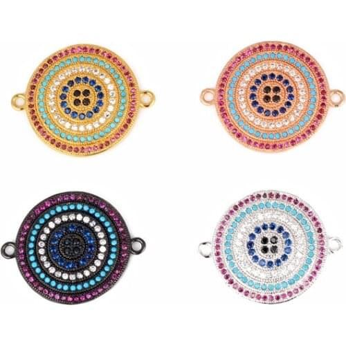 4PCS Fashion Jewelry Findings Connectors DIY Handmade Metal Pave Settings Cubic Zirconia Connector Findings Mix