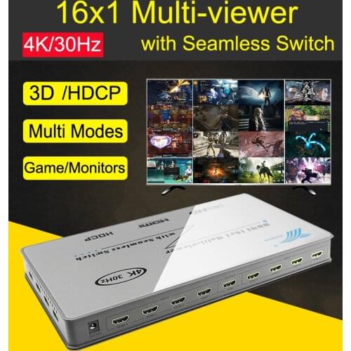 4K 16 Channel Screen Splitter 16x1 Multi-viewer Hdmi Multiviewer Picture Divider Seamless Switch Video Converter PC To Monitor
