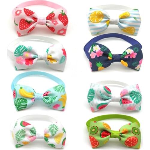50/100 Pcs Pet Dog Grooming Accessories Summer Fruit Patterns Puppy Dog Bow Ties Dog Grooming Product Necktie Pet Supplies