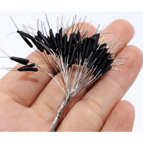 50pcs Double Hooks Contactor Device Line Space Bifurcation Eight Type Space Bean Line Swivel Tool Fishing