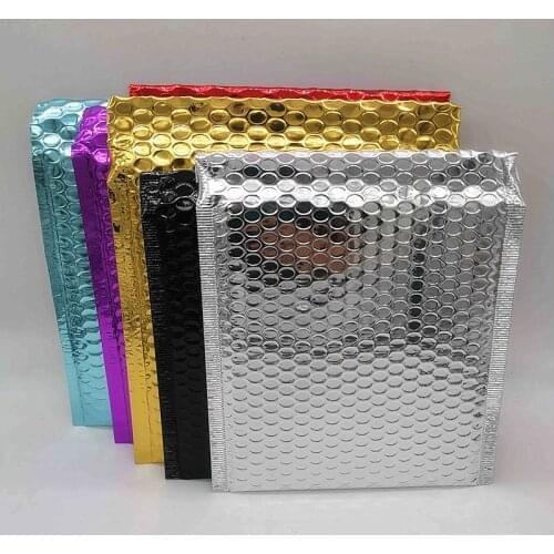 50pcs Gold Aluminized Foil metallic bubble mailer high quality CD/DVD shipping bubble envelope shock resistance mailing envelope