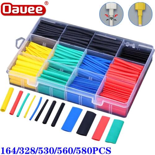 Polyolefin Shrinking Assorted Heat Shrink Tube Wire Cable Insulated Sleeving Tubing Set 164pcs/328pcs/530pcs/set