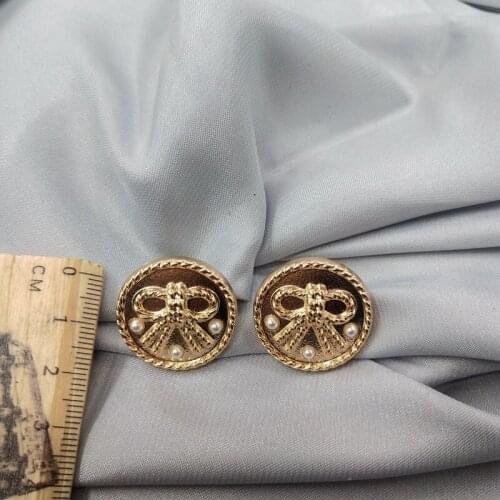 European and American style of Qingdao jewelry style retro style bow Pearl Earrings female d41