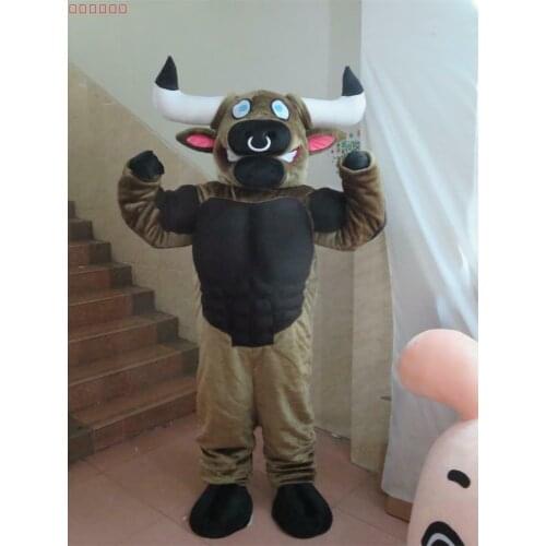 Muscle Bull Mascot Costume Suit Cosplay Game Fancy Dress Outfits Advertising Promotion Carnival Halloween Xmas Easter Adult Size