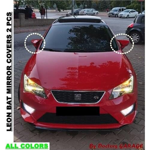 Red White Seat Leon Mk3-3.5 5F FR-Cupra Mirror Cover 2012 2013 2014 2015 2016 2017 2018 2019 Auto Accessory Car Rear View Side