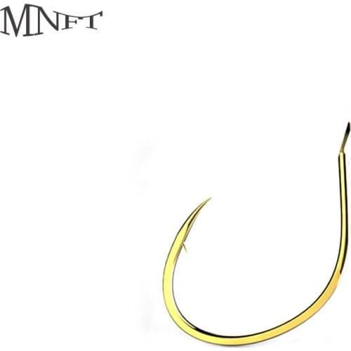 MNFT 10 Pcs/Bag 6#~12#Raft Fishing Hook Sharp Barbed Hook Gold Color Carbon Steel Gold Fishing Hook Fresh Water living Bait Hook