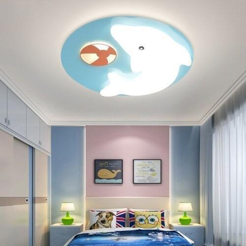 Cartoon led ceiling lamp in bedroom childrens room boy girl Princess Baby Room creative circular art lamp