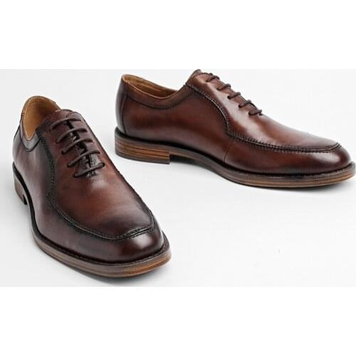 Yomior Autumn British Men Business Casual Shoes Cow Leather Formal Dress Loafers Vintage Wedding Pointed Toe Oxfords Handmade