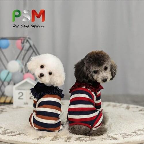 New Dog Sweater Stripe Clothing Teddy Bear Christmas Pet Clothing Autumn And Winter Conjoined Cat Dachshund Clothing perro