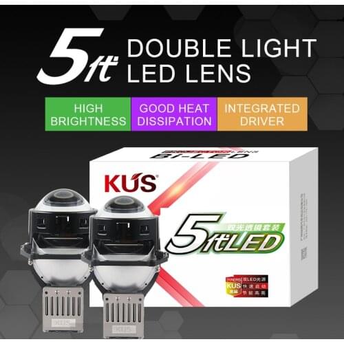 New Arrival KUS 5TH 3inch 50W 5800K Car BI LED Projector Lens Headlight Auto LED Headlamp Car Motorcycle Light Retrofit Kits