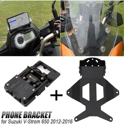 New Motorcycle For SUZUKI V-STROM 650 XT DL 650 Vstrom 2012-2016 Bracket mobile phone GPS board bracket mobile phone holder USB