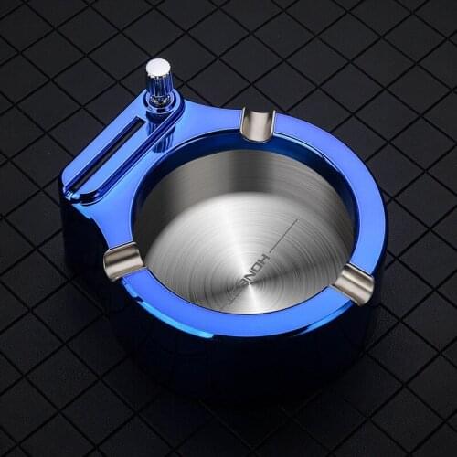 Ashtray with Lighter Office Fashion Metal Ashtray Funny Portable for Home Desk Weed Accessories for Men Gifts