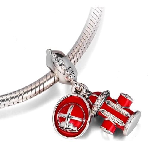 Fits For Pandora Beads Bracelets Firefighter Essentials Charms with Mixed Enamel 100% 925 Sterling-Silver-Jewelry Free Shipping