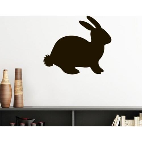 Black Hare Animal Portrayal Silhouette Removable Wall Sticker Art Decals Mural DIY Wallpaper for Room Decal