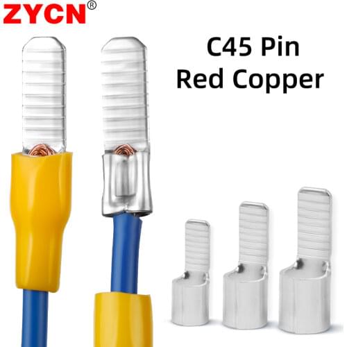 C45 Pin Terminal Cold Pressing Copper Nose 1.5-35mm² DZ47 Air Switch Pressure Line Connection Cable Wire Lug Insert