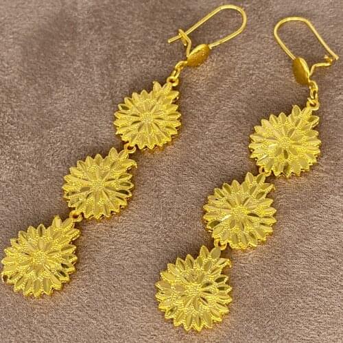 Africa Earrings for Women Gold color Round Earrings Indonesia,Nigeria,Congo,arab,Middle east Ethiopian Fashion Jewelry Girl GIFT