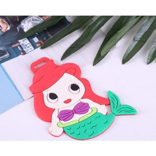 Lovely Mermaid Luggage Tag Soft Silica Gel Suitcase ID Addres Holder Baggage Boarding Tag Portable Label
