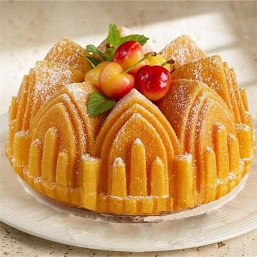 1Pcs Bake Tools Large Bread Mould Pan Happy Birthday Big Crown Castle Church Cake Mold Silicone Food-Grade Chiffon Cake Molds