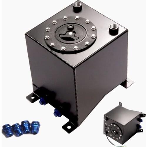 2.5 Gallon 10L Aluminium Fuel Surge tank mirror polish Fuel cell foam inside, with sensor/ Without Level Sender