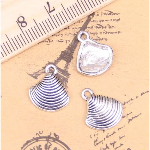 40pcs Charms shell 15x13mm Antique Pendants,Vintage Tibetan Silver Jewelry,DIY for bracelet necklace