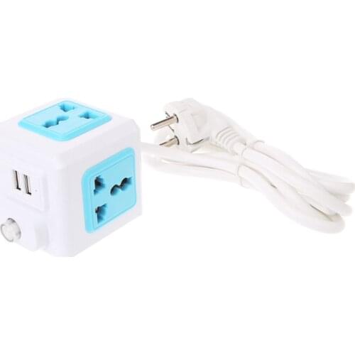2021 New Smart Home Cube EU / US / UK Plug 4 Outer Extension Adapter Universal Socket