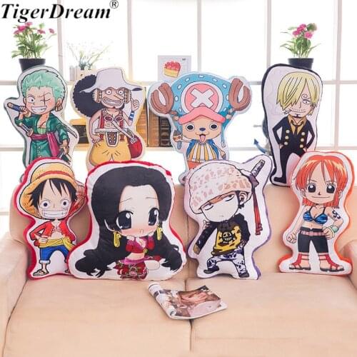 50CM One Piece Cartoon Luffy Zoro Sanji Chopper Usopp Toy Creative Anime Doll PP Cotton Stuffed Cushion 3D Pillows 8 Style