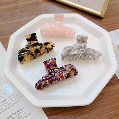 6cm High-quality Women Geometric Clips Hair Barrettes Acetate Fashion Hairpins Perfect Gift Sweet Hair Clips