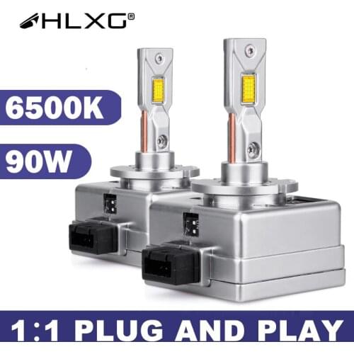 HLXG D1S D1R D2S D2R D4S D4R LED Mini 1:1 Canbus 6500K Cold White Update Kit Auto Light Bulb 90W 20000LM D3S D3R Car Headlight