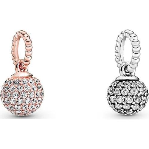 Free Shipping Authentic 925 Sterling Silver Ball Dangle Charms Fit Original Bracelet For Women DIY Jewelry S925 Bead