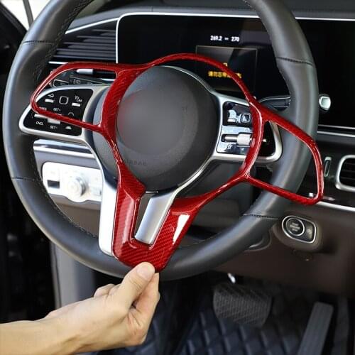 For Mercedes Benz A B G Class W177 W247 W205 X253 W167 100% Carbon Fiber Car Steering Wheel Trim Buttons FrameCar Accessories