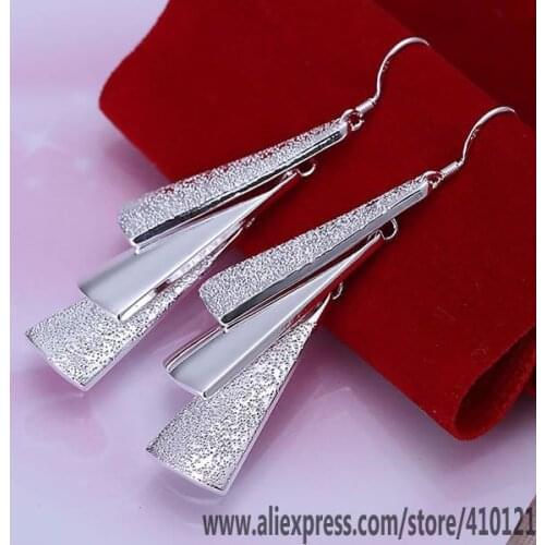 E015 Hot Sale High Quality Silver Clolor Jewelry,Wholesale Jewelry Elegant Charms Fashion Triple Pieces Earrings /dfdalwka