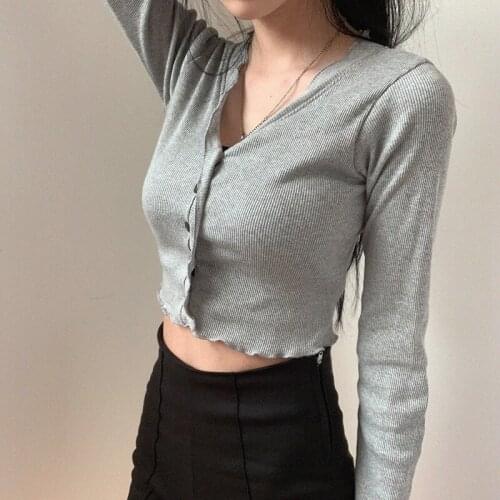 Harteen Korean Casual Fashion Knit Long Sleeve t Shirt Women Clothing Spring Autumn Slim All Match O-Neck Tee Shirt Femme Top