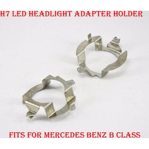 2PCS H7 LED Headlight Conversion Kit Bulb Lamp Holder Adapter Metal Base Retainer Socket Clip For Mercedes Benz B Class Convert