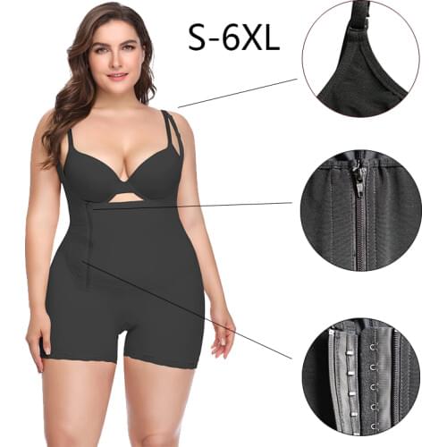 Corset Slimming Underwear Large Size One-piece Bodysuit Front Zipper To Gather Abdomen Gather Chest Lift Hips Shape Underwear