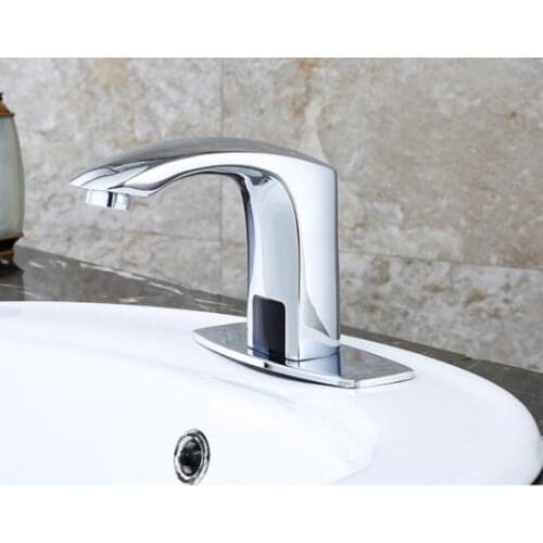 Vidric Brass Bathroom Sensor Faucet Deck Mounted Automatic Water Saving Basin Sensor Tap DC6V&AC220V Torneira