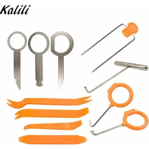 Metal Plastic Car Radio Door Clip Panel Trim Dash Audio Removal Pry Repairing Tool Kits